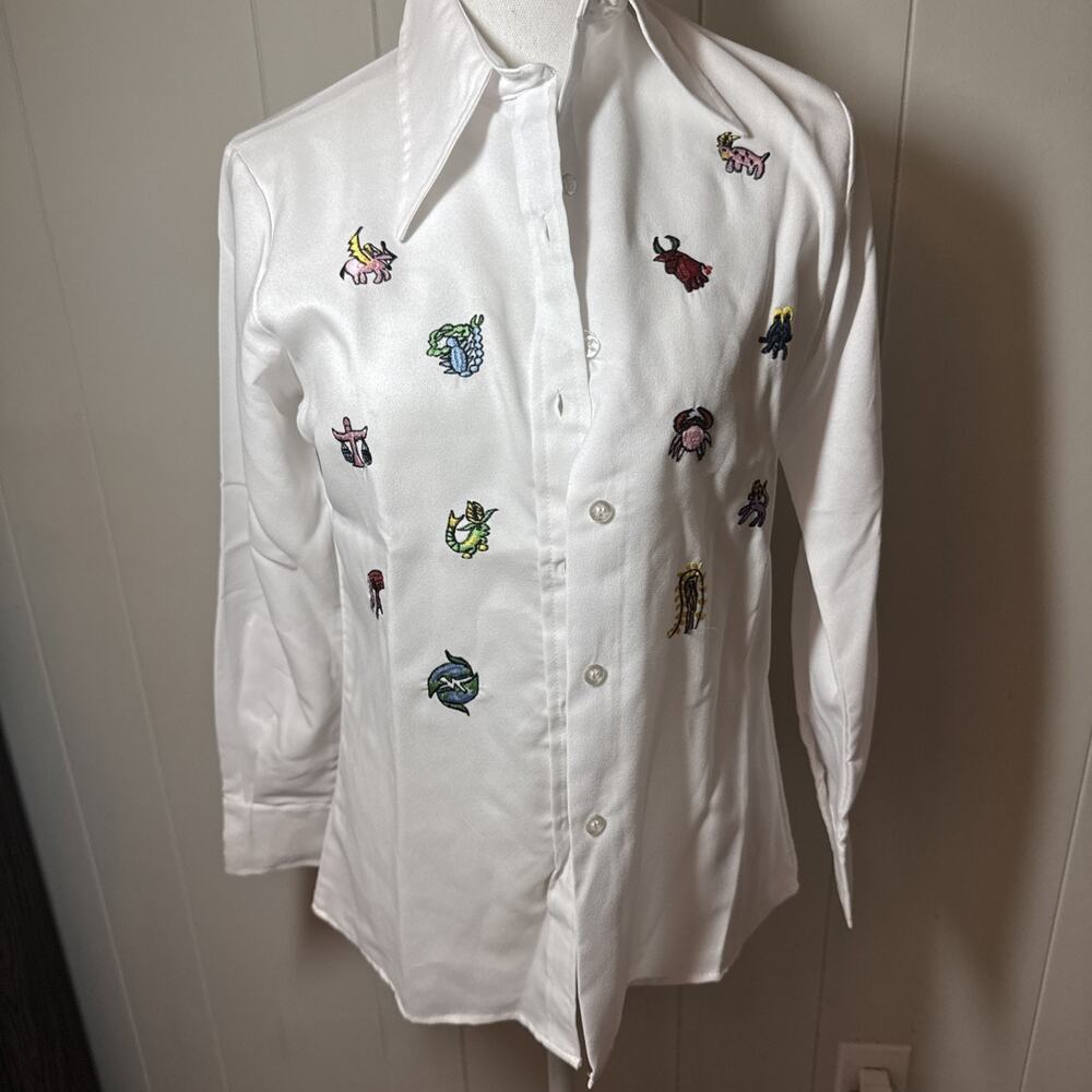 Vintage Kmart Button Up Long Sleeve Shirt 34 Zodiac Signs UU